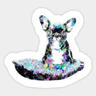 Colorful french bulldog puppy Sticker